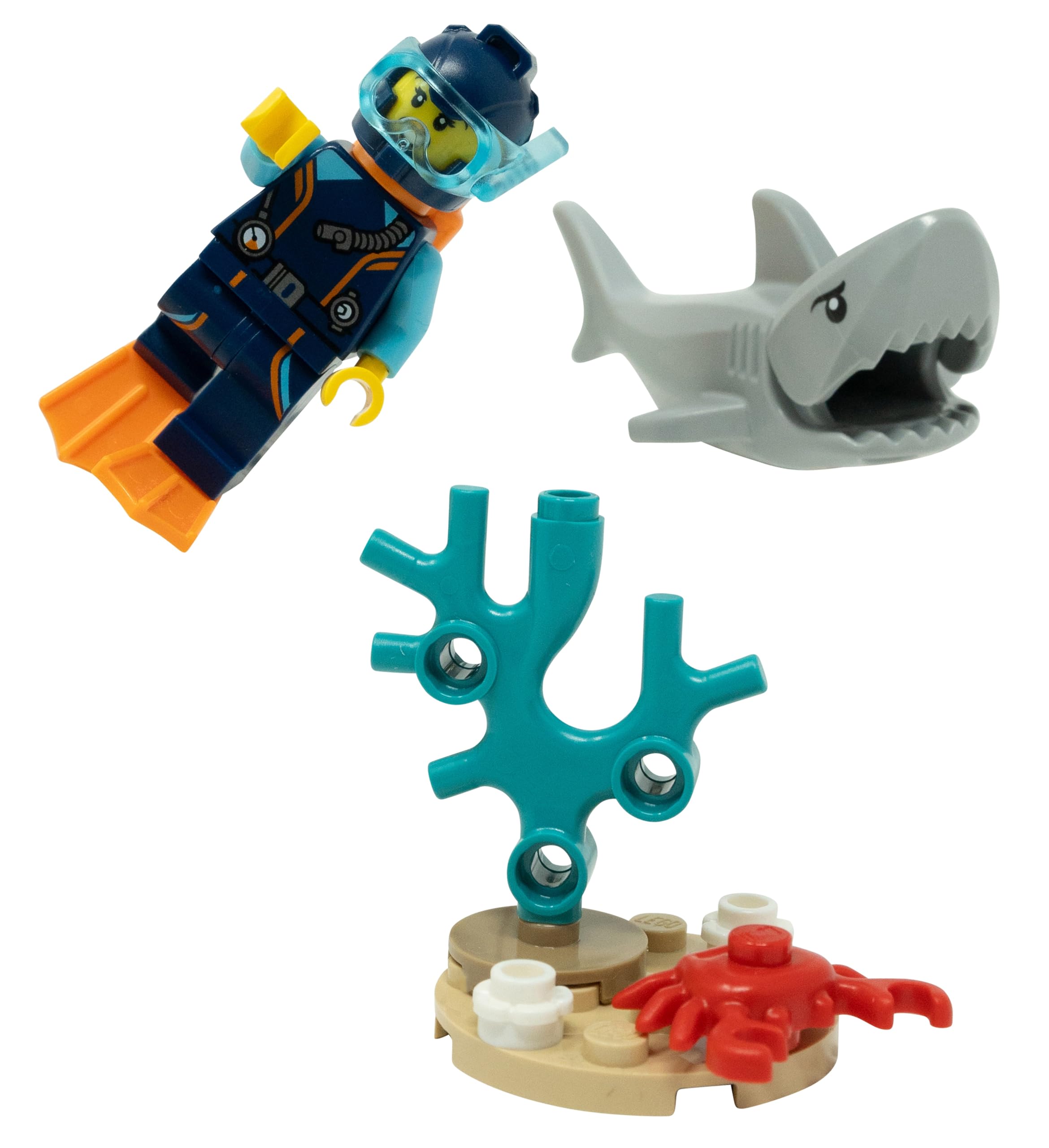 Amazon.com: LEGO City: Diver Minifigure with Reef and Shark (Ages